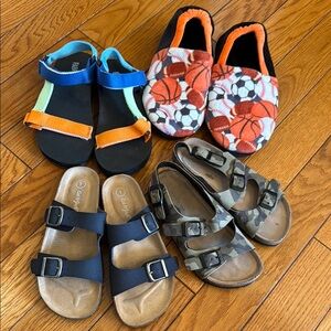 Boys 1Y sandal/slippers lot